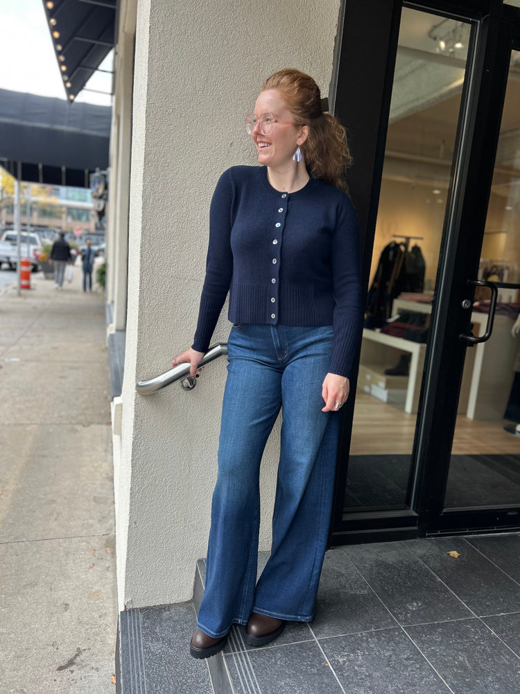 HI RIB CARDIGAN WITH SLITS