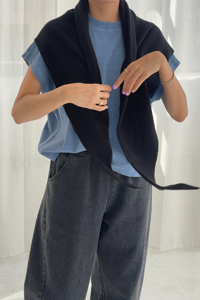 CASHMERE SHAWL - BLACK