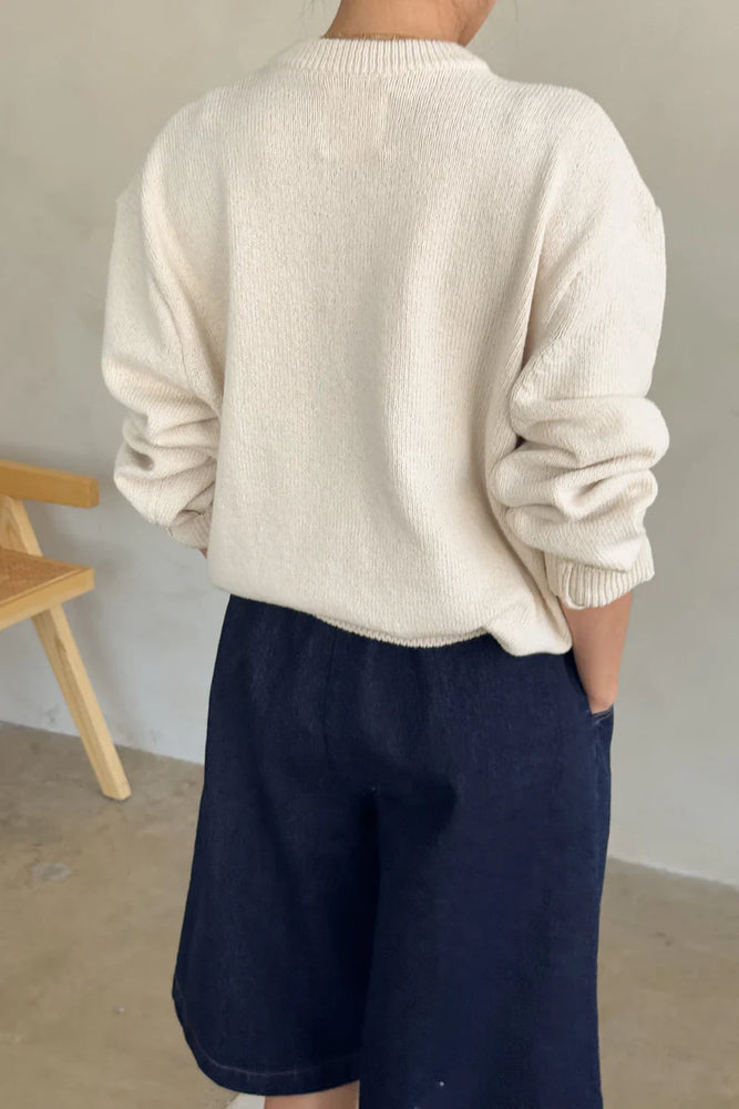 GABBY COTTON SWEATER - NATURAL