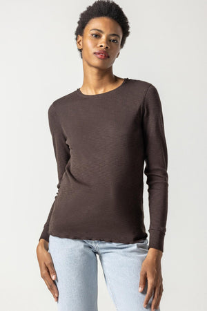 LONG SLEEVE RAW EDGE CREW