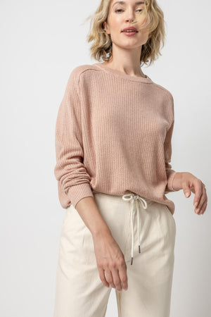 SADDLE SLEEVE PULLOVER SWEATER