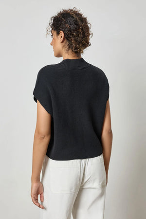 WIDE TRIM V-NECK SWEATER