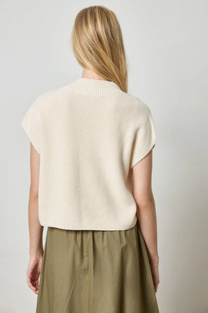 WIDE TRIM V-NECK SWEATER