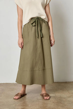 LONG POPLIN SKIRT