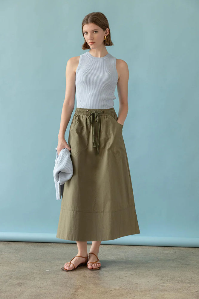 LONG POPLIN SKIRT