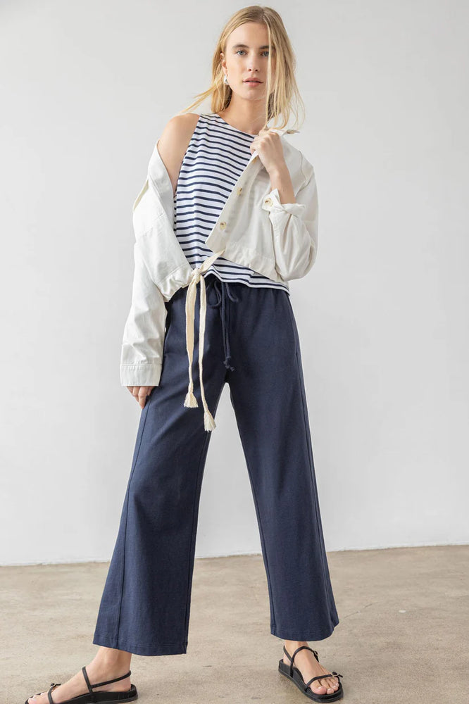 SEAMED WIDE LEG PANT