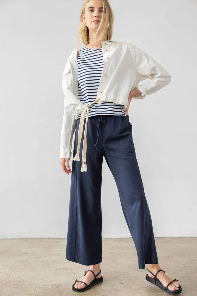 SEAMED WIDE LEG PANT