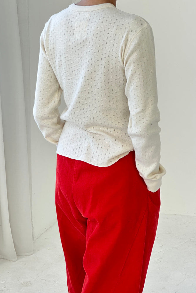 POINTELLE FUNDAMENTAL TEE - NATURAL