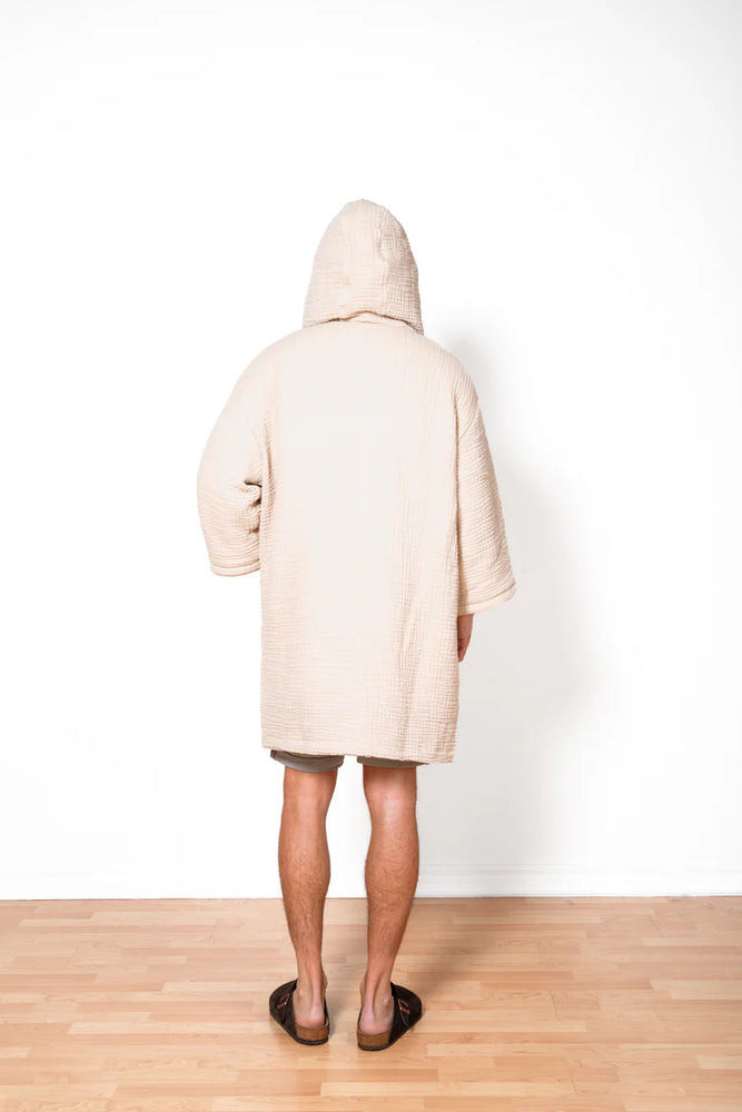 THE POLAR UNISEX FLEECE LINED MUSLIN ZIP PONCHO