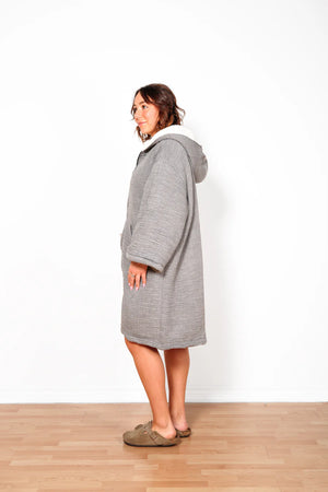 THE POLAR UNISEX FLEECE LINED MUSLIN ZIP PONCHO