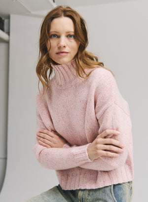 BOXY CHUNKY MOCKNECK SWEATER