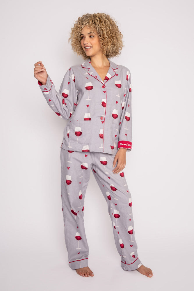 WINE FLANNEL PJ SET