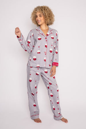 
            
                Load image into Gallery viewer, WINE FLANNEL PJ SET
            
        