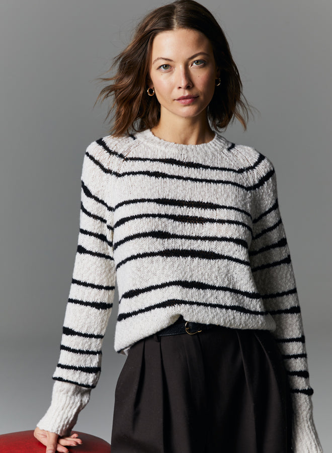 
            
                Load image into Gallery viewer, STRIPED RAGLAN CREW
            
        