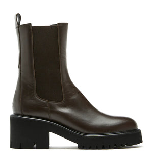 TAMMY LEATHER BOOTIE - BROWN