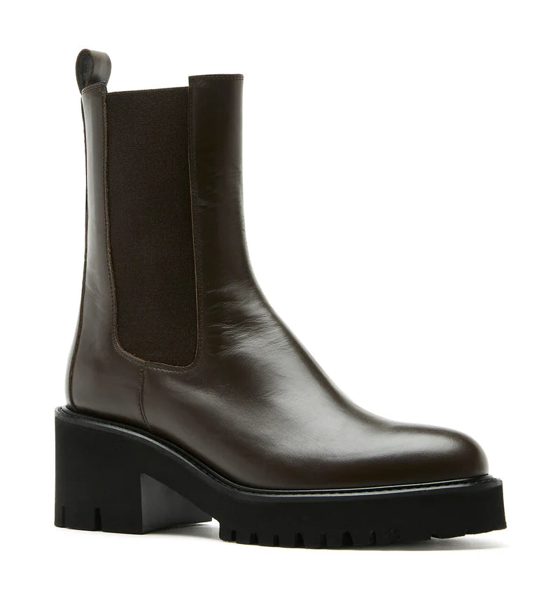 TAMMY LEATHER BOOTIE - BROWN