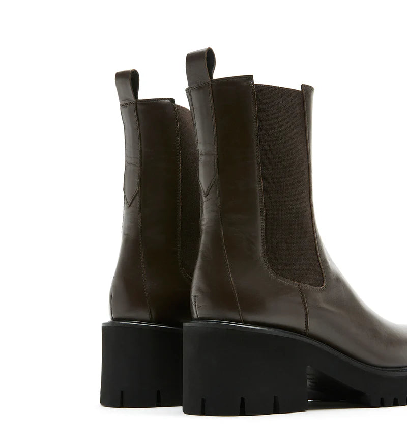 TAMMY LEATHER BOOTIE - BROWN
