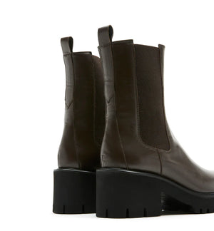 TAMMY LEATHER BOOTIE - BROWN