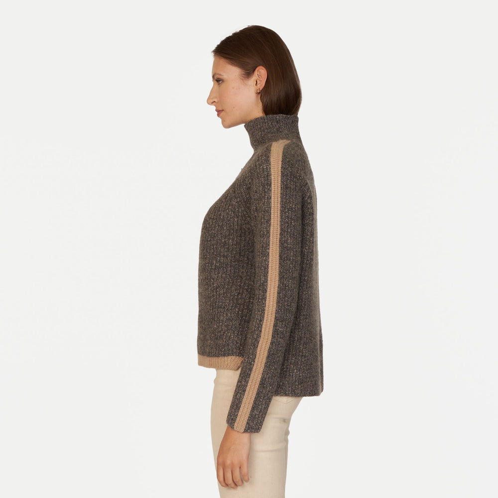 
            
                Load image into Gallery viewer, TIPPED TWEED MOCK WITH RIB RAGLAN
            
        