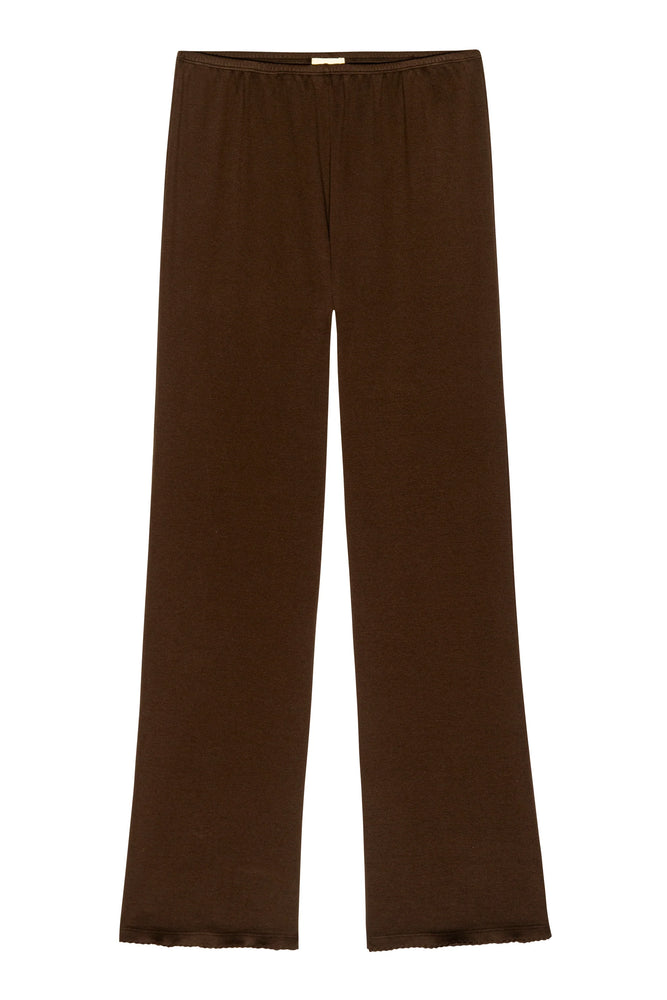 THE BABY RIB SCALLOP PANT - ESPRESSO