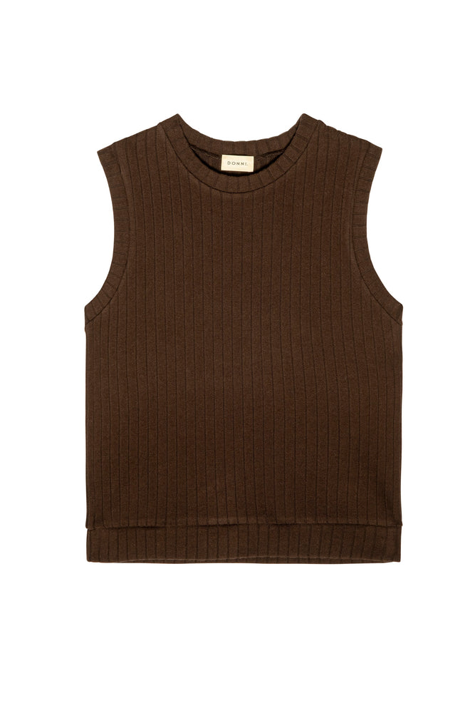 THE SWEATER RIB SHELL - ESPRESSO
