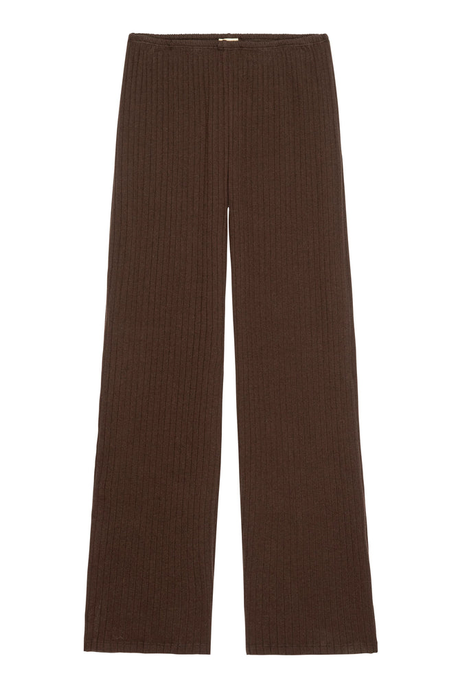 THE SWEATER RIB SIMPLE PANT - ESPRESSO