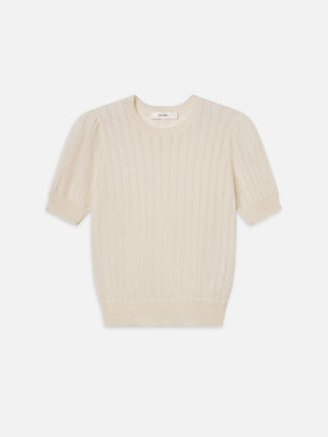 THE LADDER POINTELLE SWEATER - CREAM