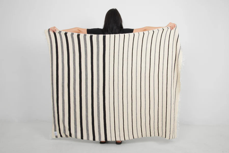 WINSLOW STRIPED LINEN FLEECE THROW
