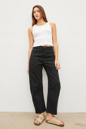 BRYLIE COTTON TWILL PANT - VINTAGE BLACK