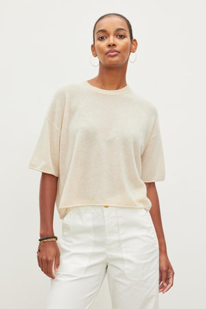 BLAKE CASHMERE SHORT SLEEVE SWEATER