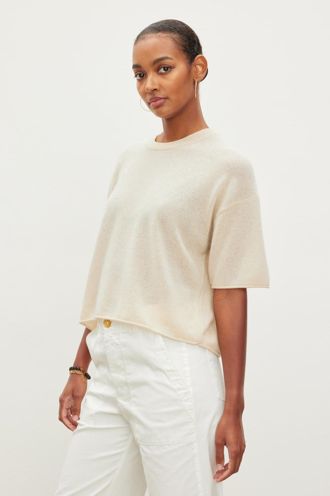 BLAKE CASHMERE SHORT SLEEVE SWEATER