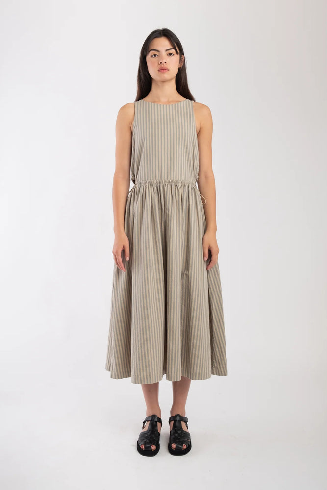 MUTED STRIPE CINCH DRESS