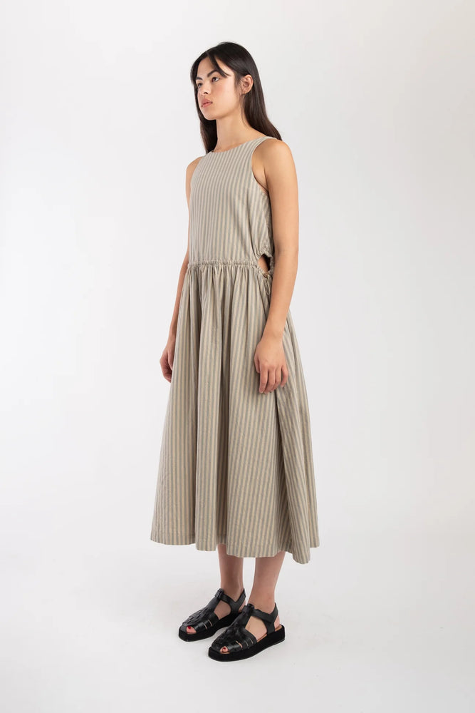 MUTED STRIPE CINCH DRESS