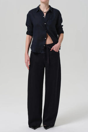 BRYNN DRAWSTRING TROUSER - NAVY