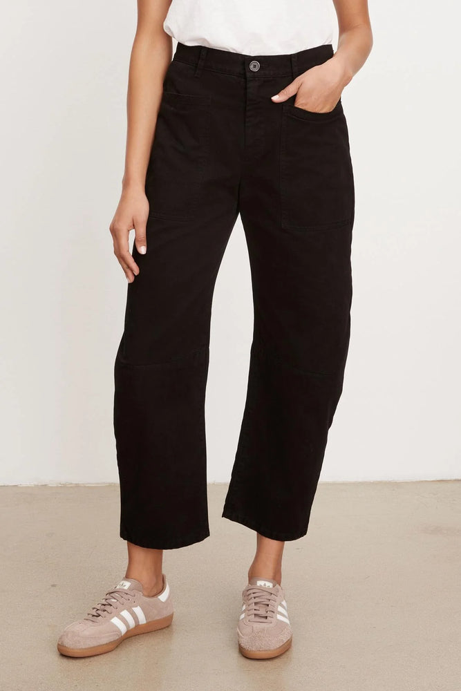 BRYLIE COTTON TWILL PANT - VINTAGE BLACK