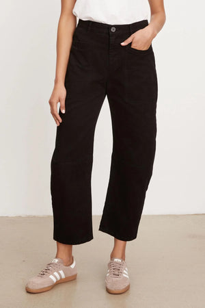 BRYLIE COTTON TWILL PANT - VINTAGE BLACK