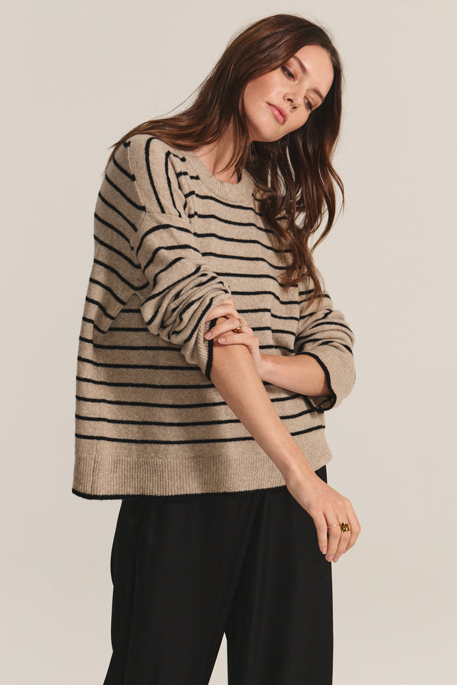 ROMY SWEATER - OATMEAL/BLACK