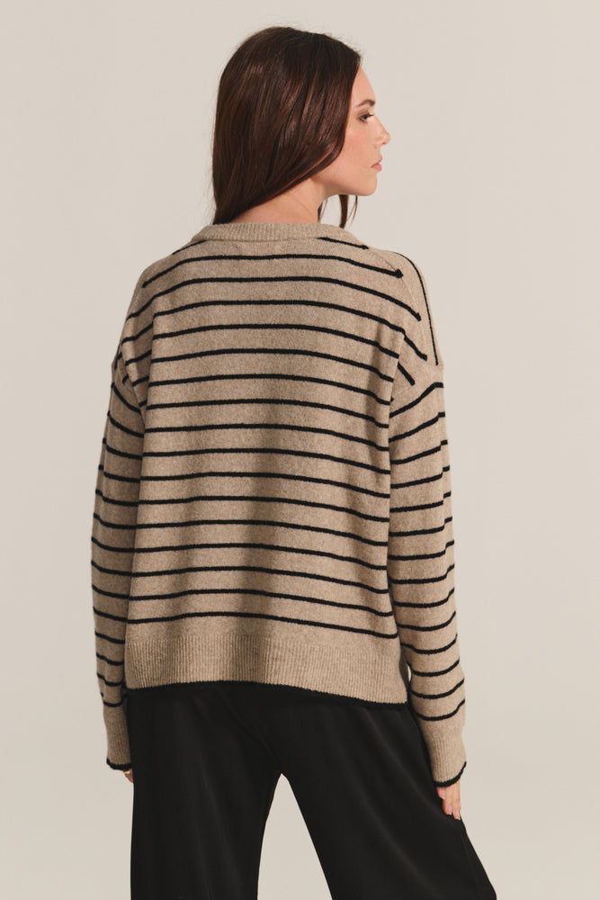 ROMY SWEATER - OATMEAL/BLACK
