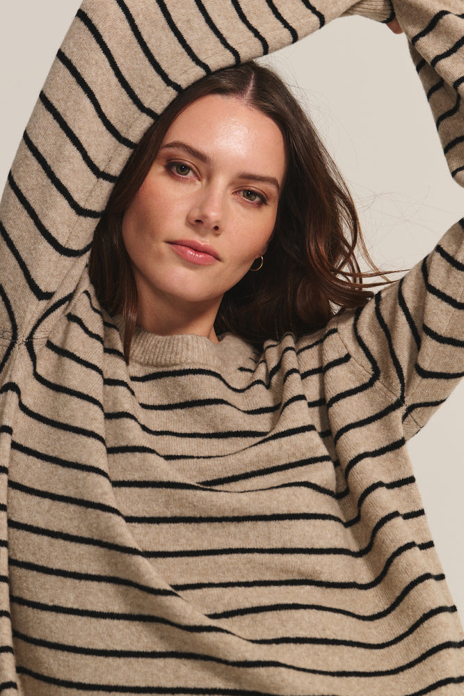 ROMY SWEATER - OATMEAL/BLACK