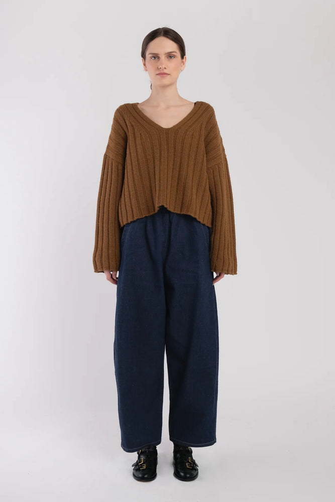 GOLDEN CROPPED RIB PULLOVER