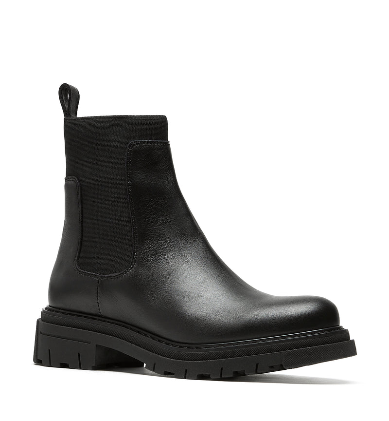 DARREN LEATHER BOOTIE - BLACK