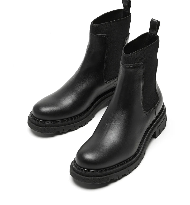 DARREN LEATHER BOOTIE - BLACK