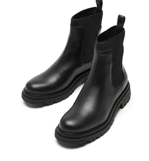 DARREN LEATHER BOOTIE - BLACK