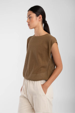 UMBER BLACK FINE MESH TANK