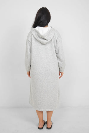 THE RAILS TERRY ZIP COVER UP WITH HOOD - GREY