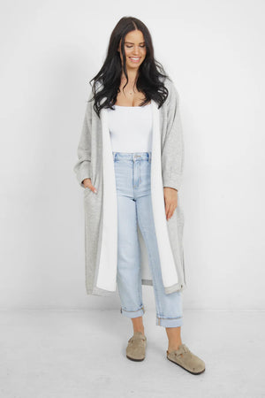 THE RAILS TERRY ZIP COVER UP WITH HOOD - GREY