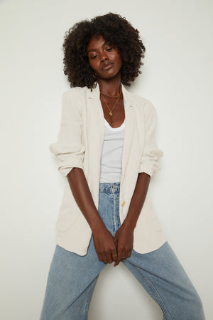 CASSIE HEAVY LINEN BLAZER