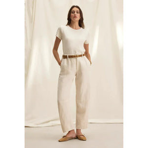 TAYLOR HEAVY LINEN PANT - CHALK