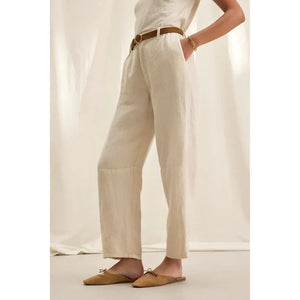 TAYLOR HEAVY LINEN PANT - CHALK