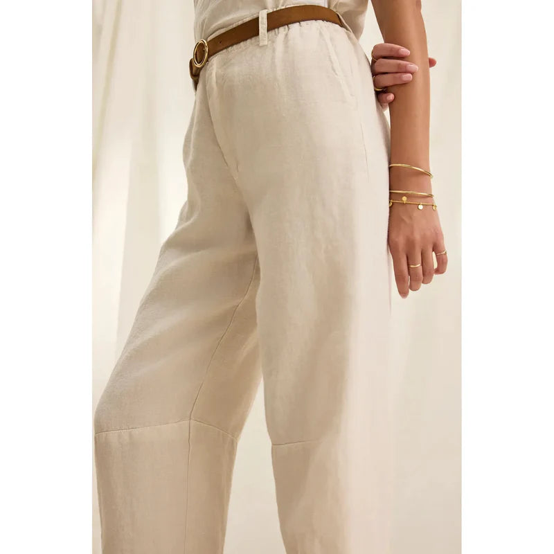 TAYLOR HEAVY LINEN PANT - CHALK